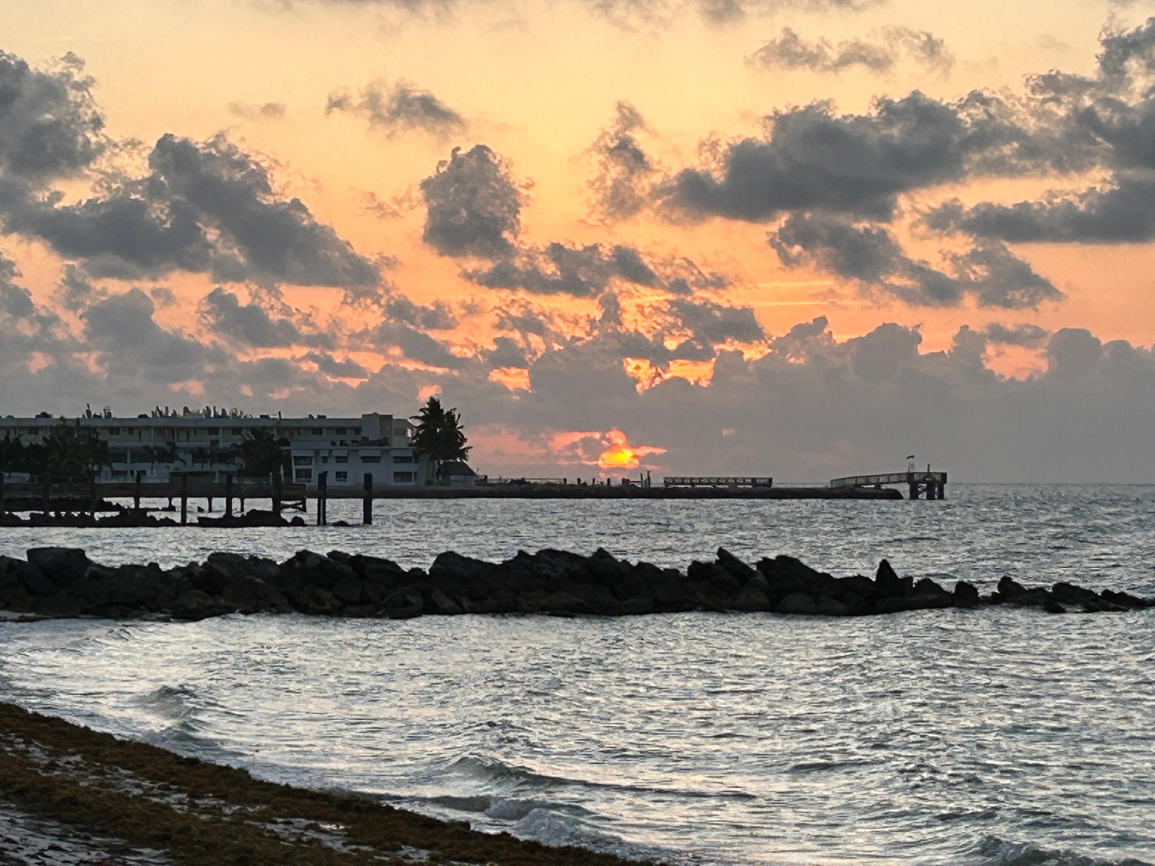 Sunrise view from the private beach.