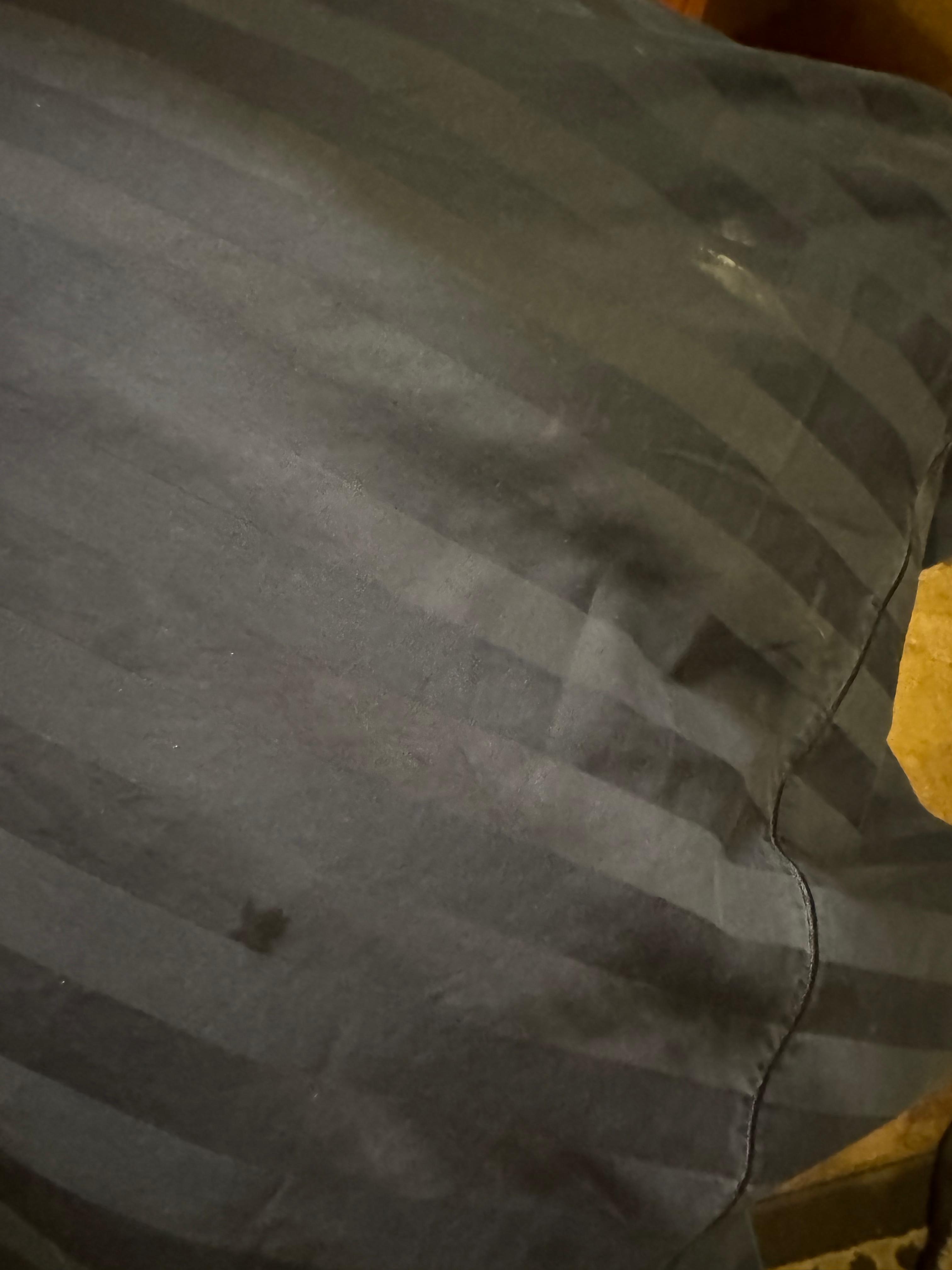 Toothpaste marks on pillow (as found on arrival)