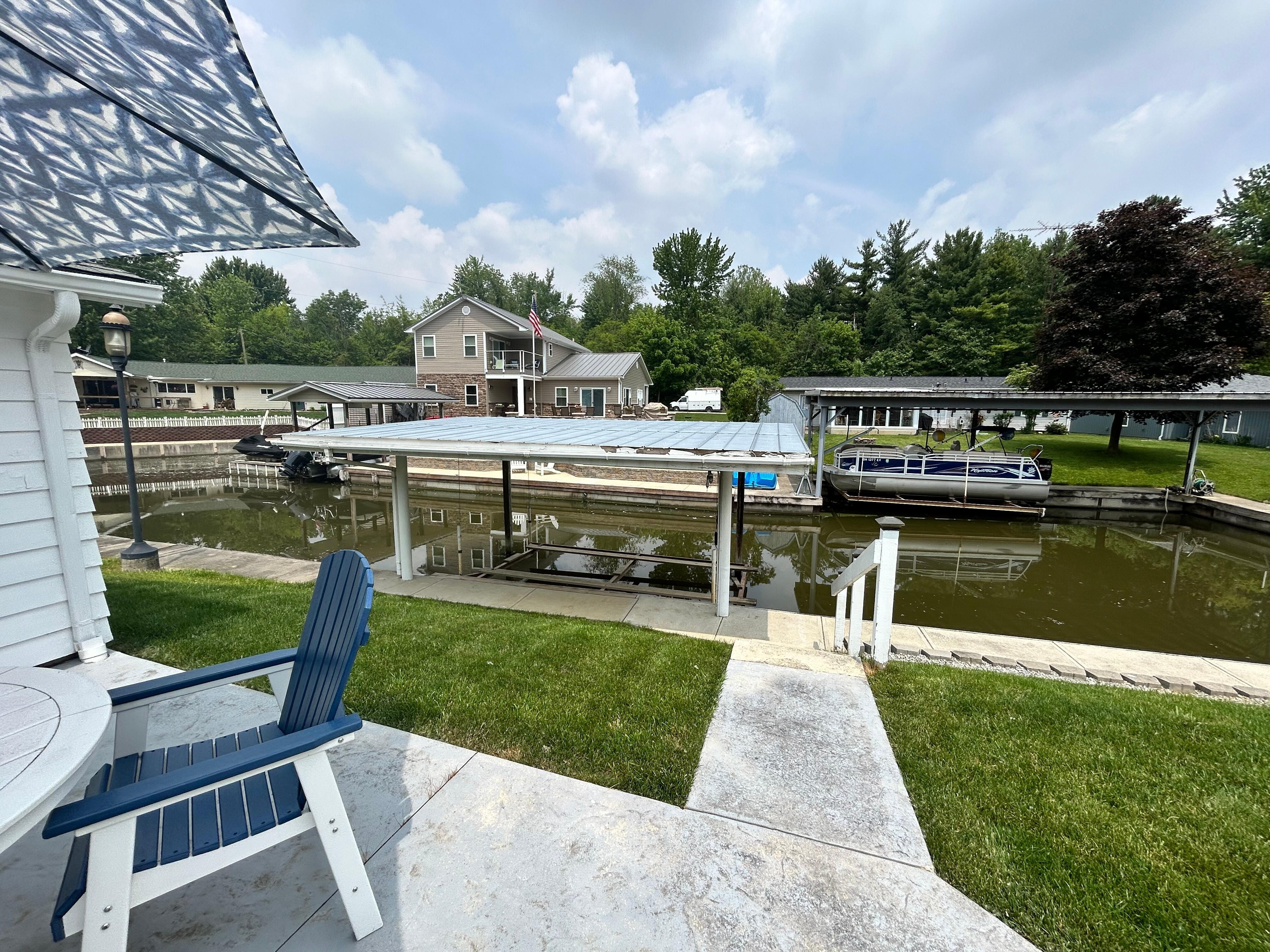 View of the water from the patio. 