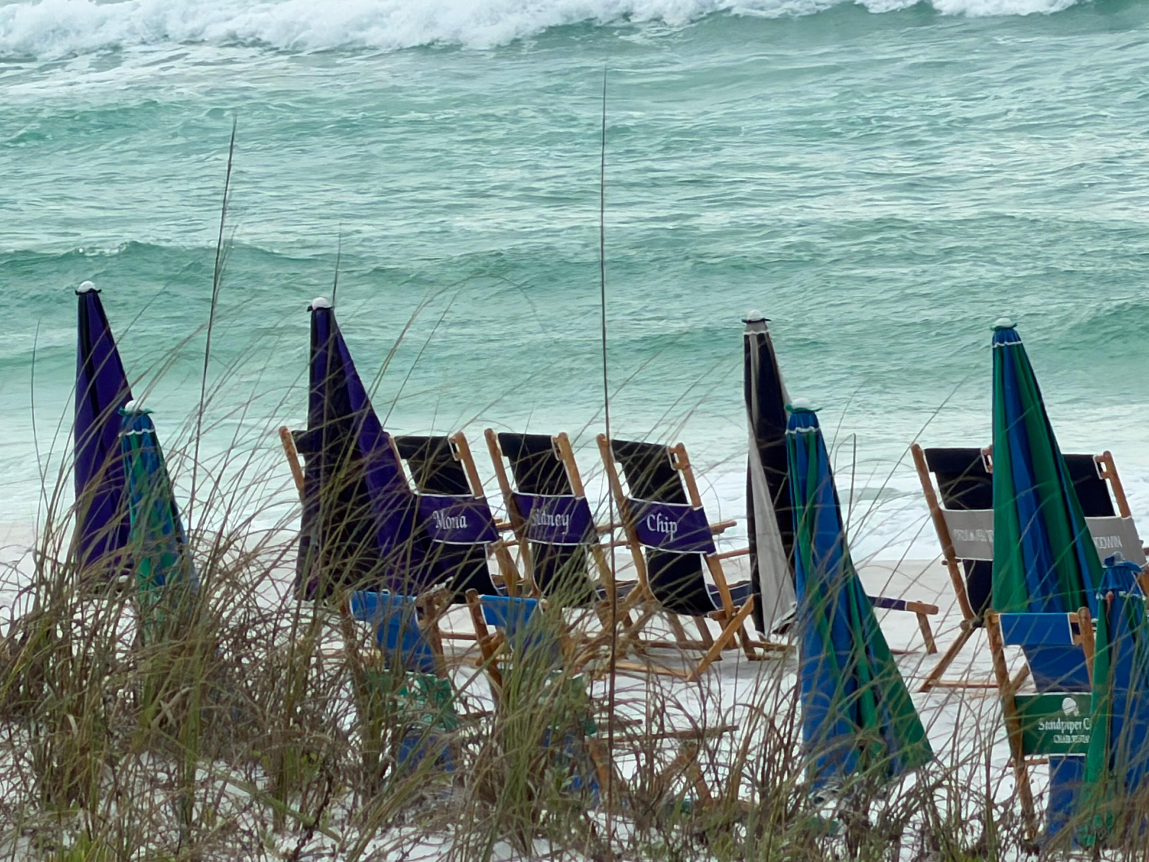 We could see our chair set up from our condo!