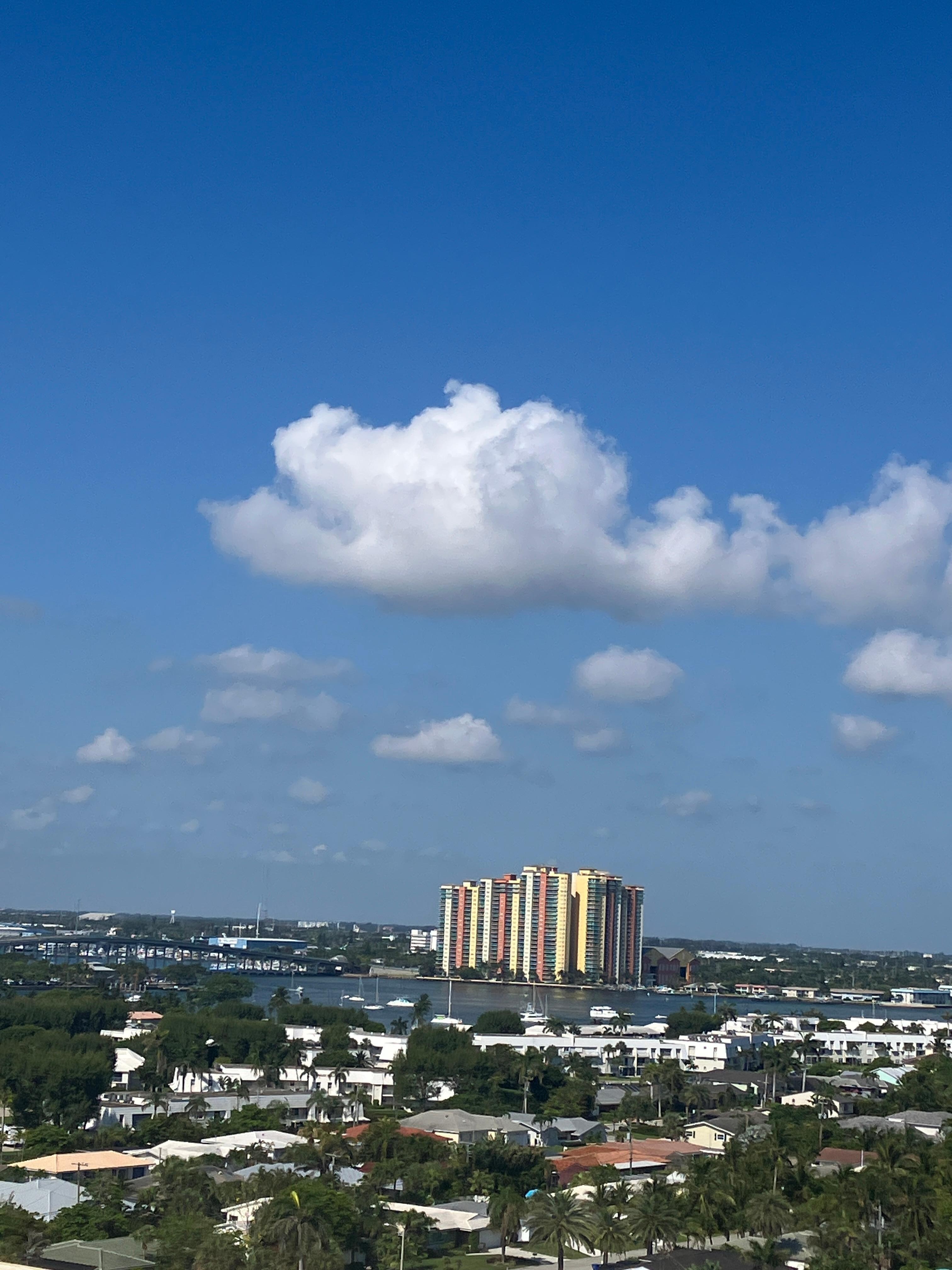 Picture of the inland waterway / city from the balcony in the AM