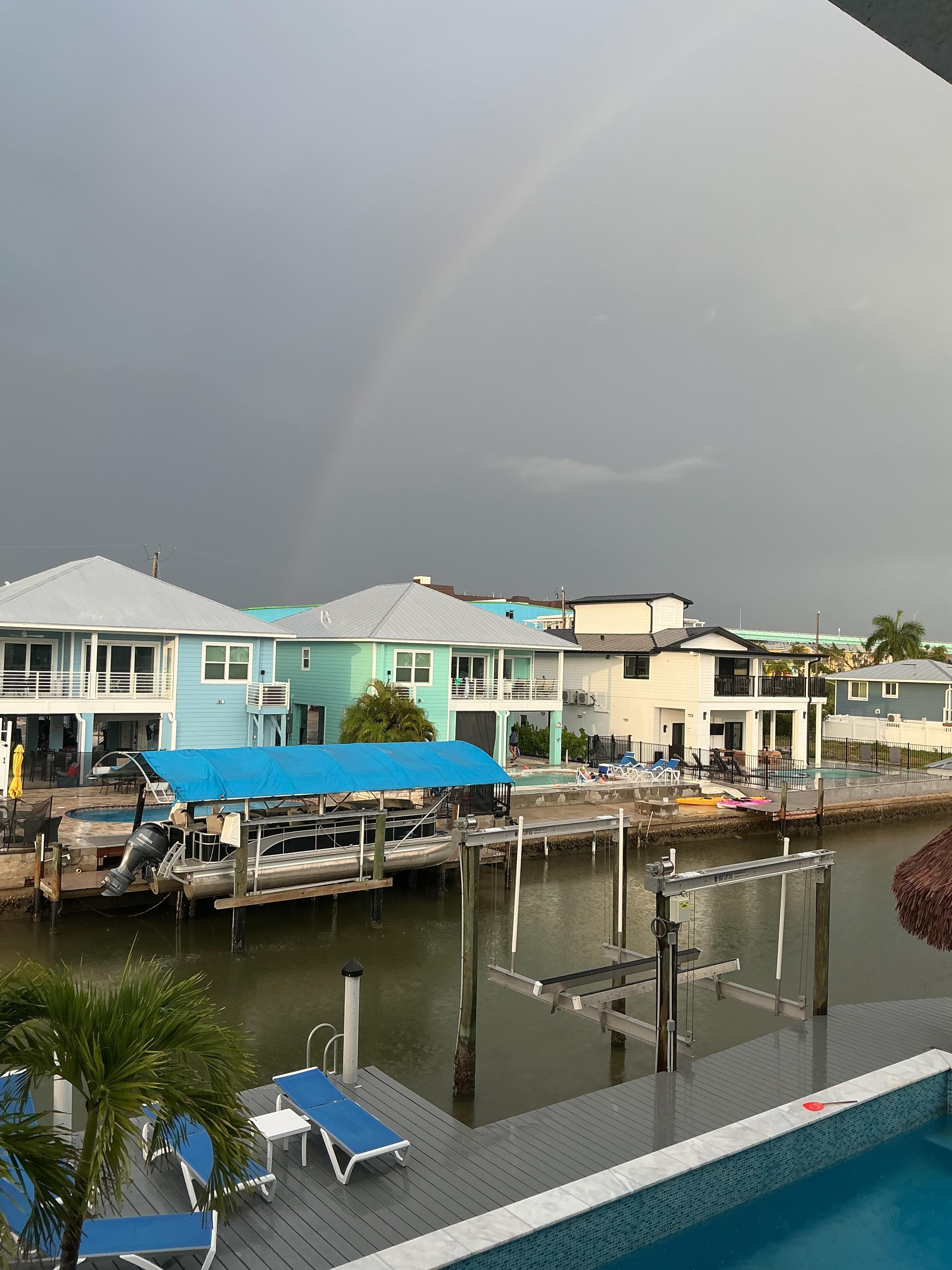 Rainbow view from the balcony!