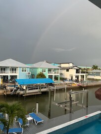Rainbow view from the balcony!