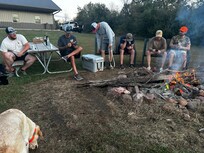 Enjoying the fire pit area, early evening.