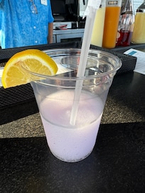 Frozen lavender drink at the pool bar
