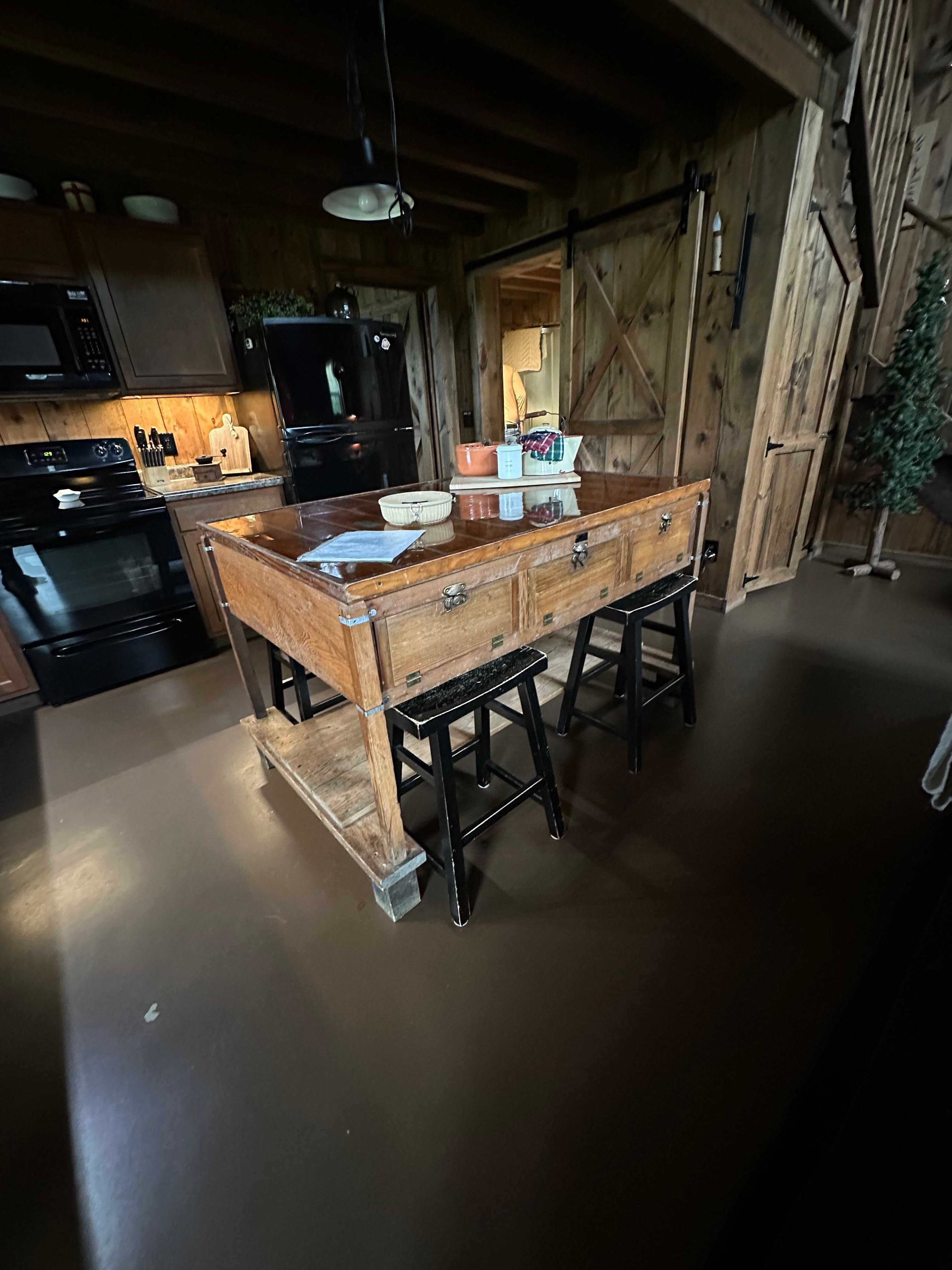 The egg incubator that was transformed into a kitchen island. So darn COOL!