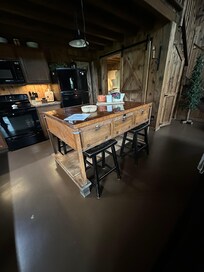 The egg incubator that was transformed into a kitchen island. So darn COOL!