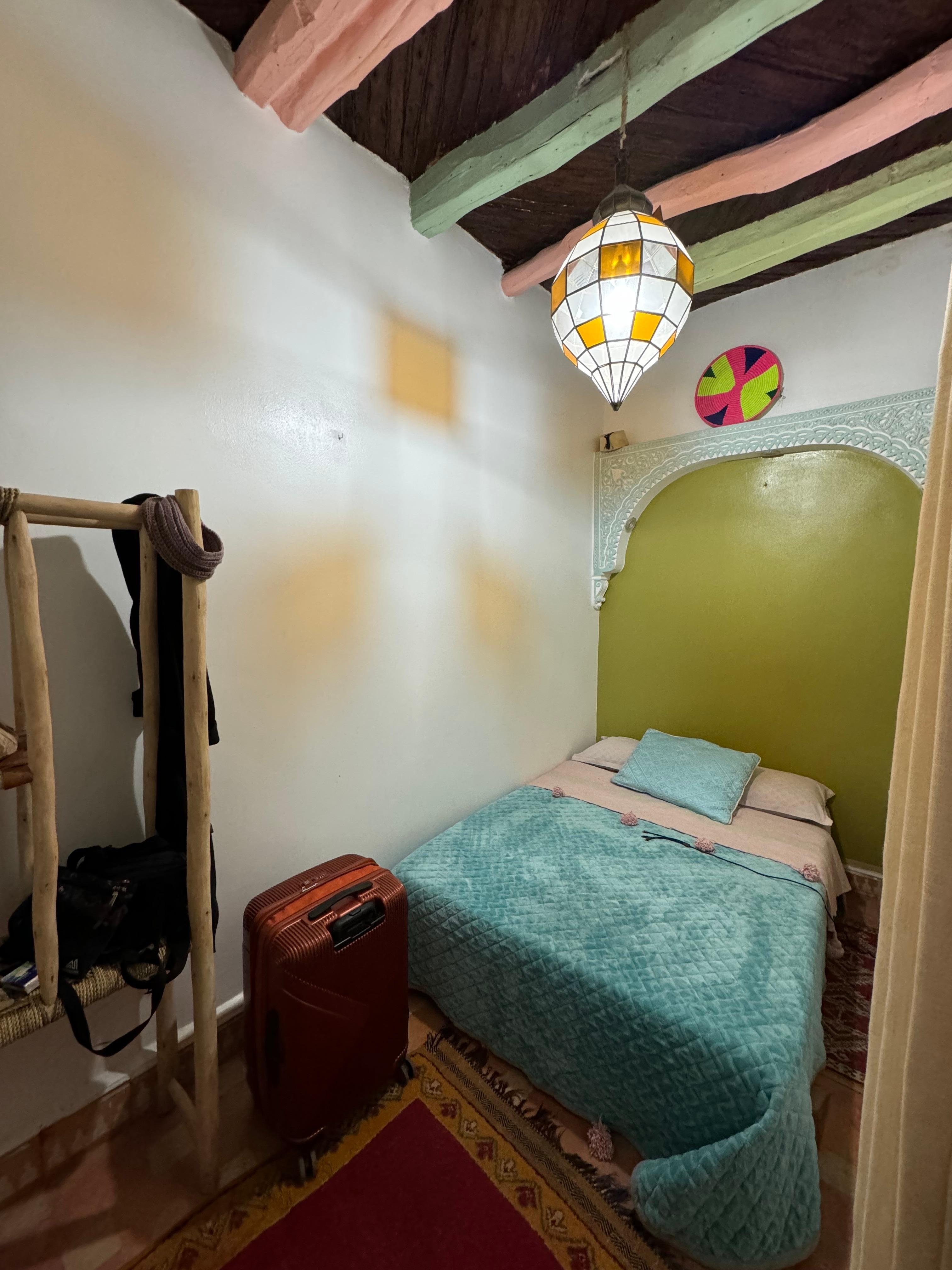 Comfortable bed with hot shower