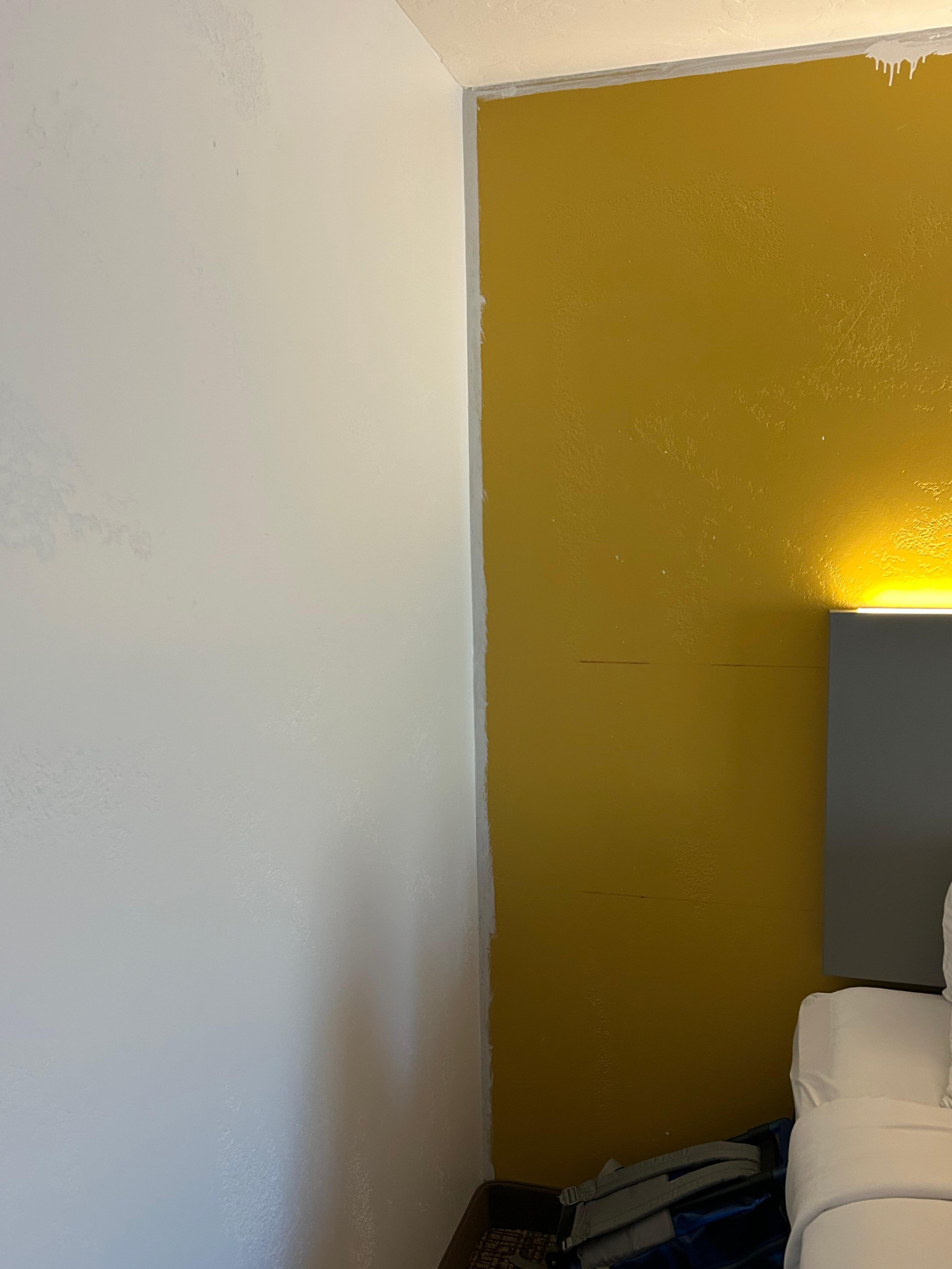 Over painting from wall to wall.