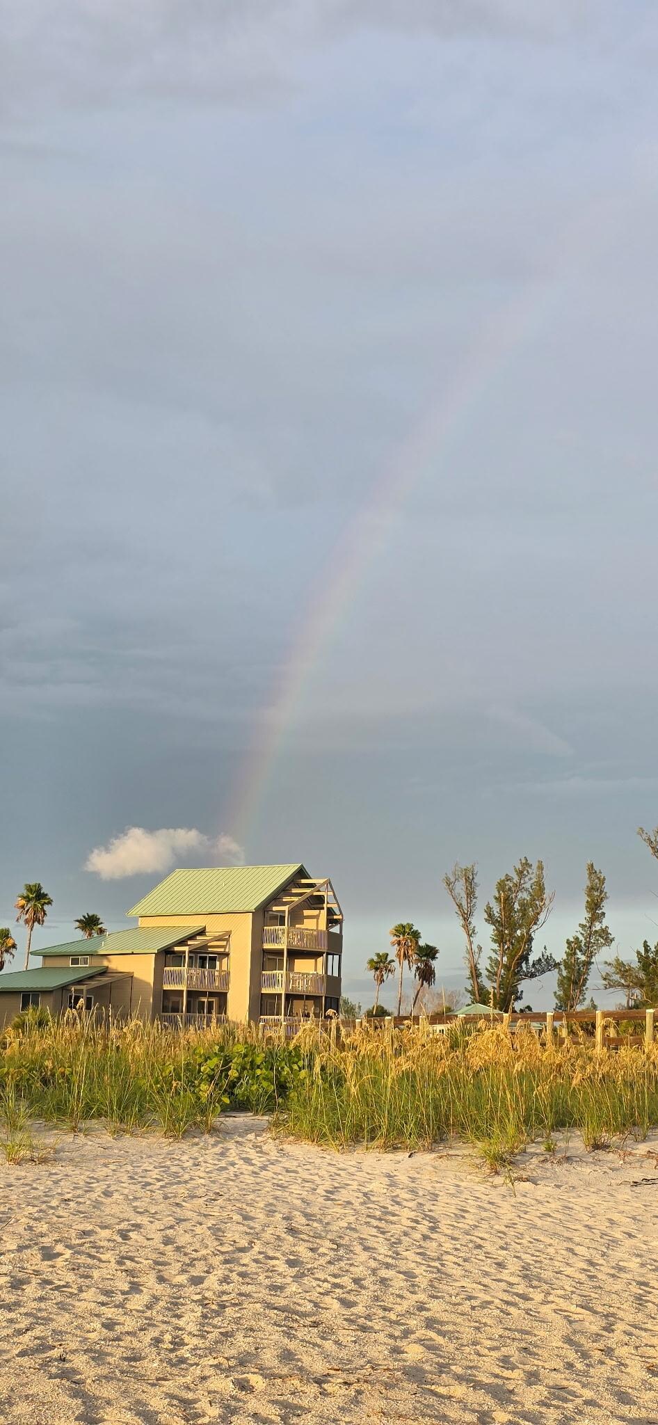 Rainbow over the condo.