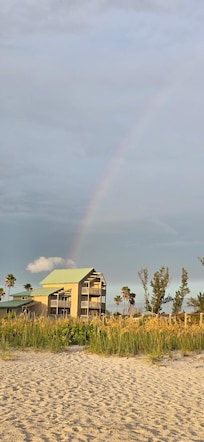 Rainbow over the condo.