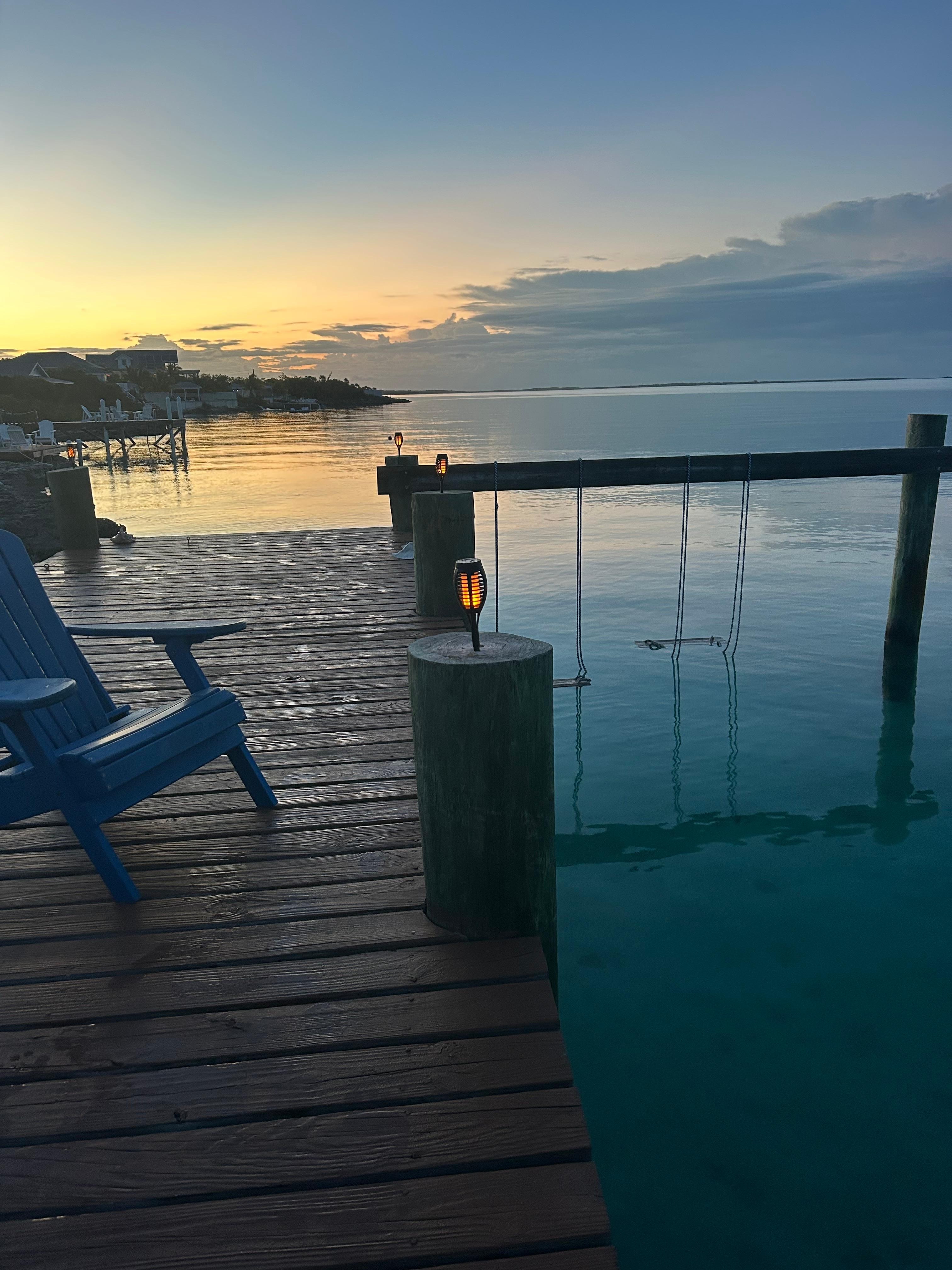 The waters are so calm. 