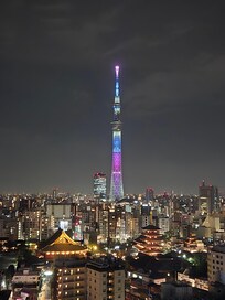 Night-time view from our room