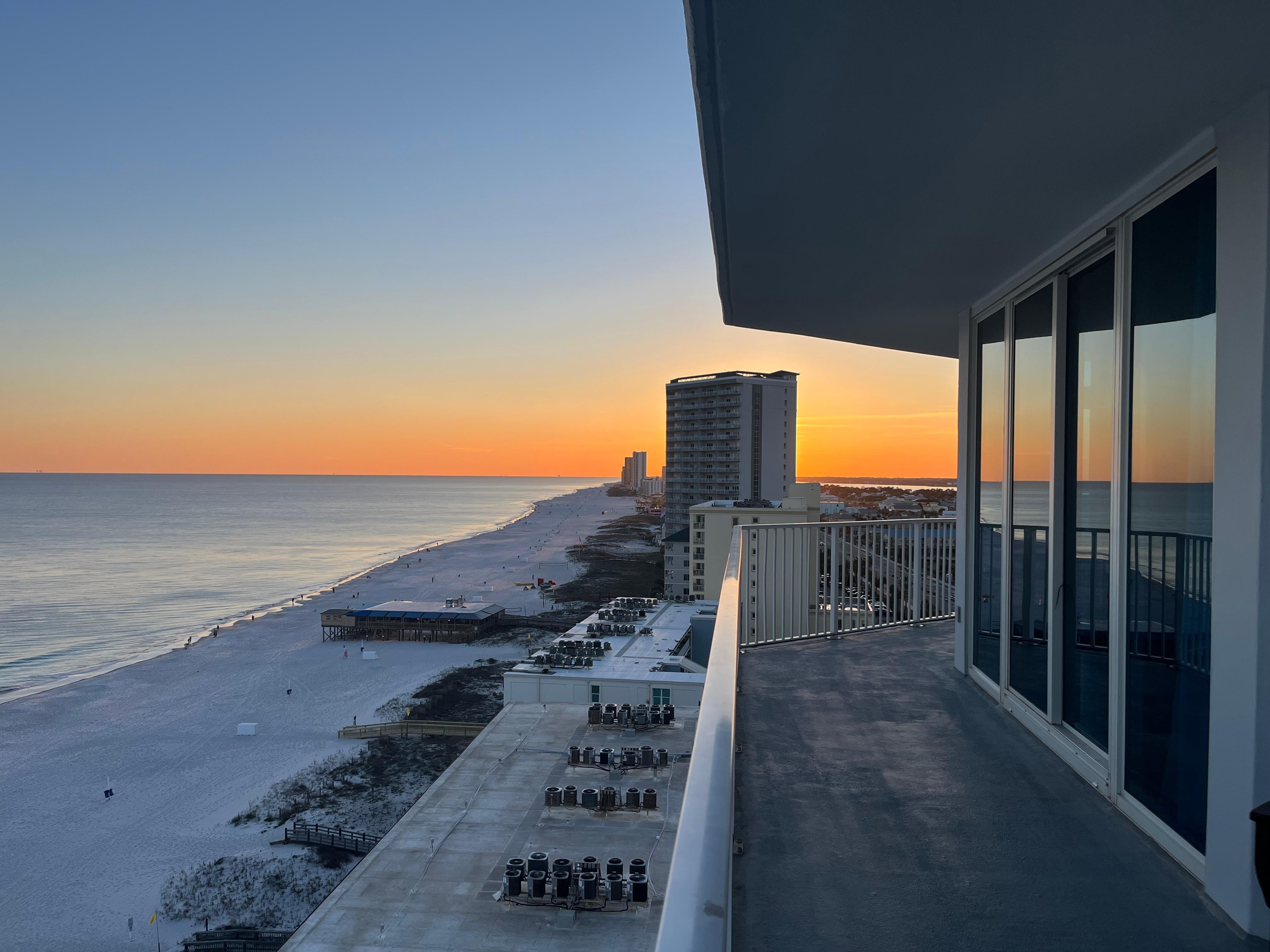 Beautiful sunset from the balcony