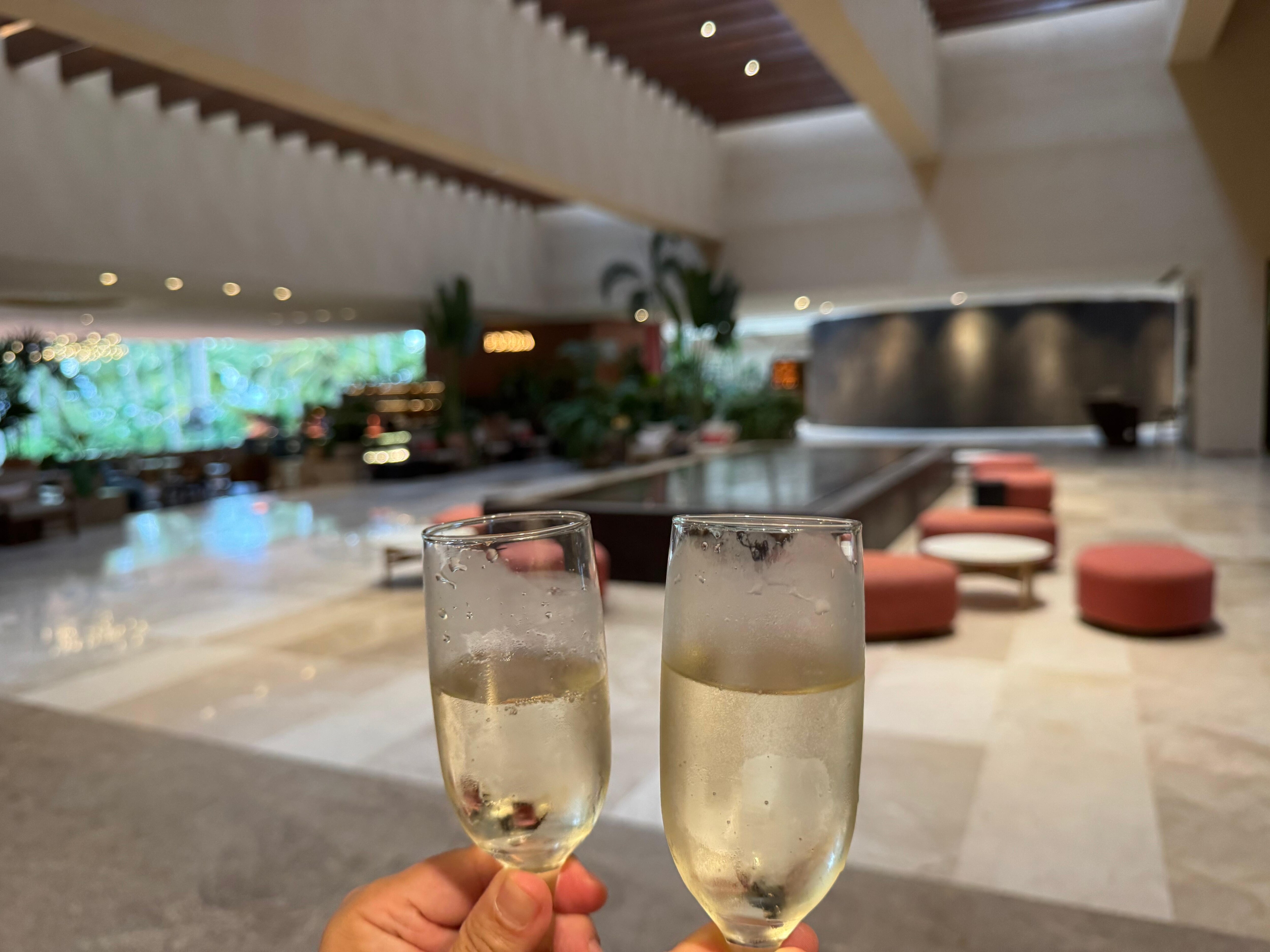 Welcomed with champagne 