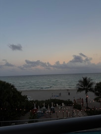 View from outdoor dining in hotel restaurant