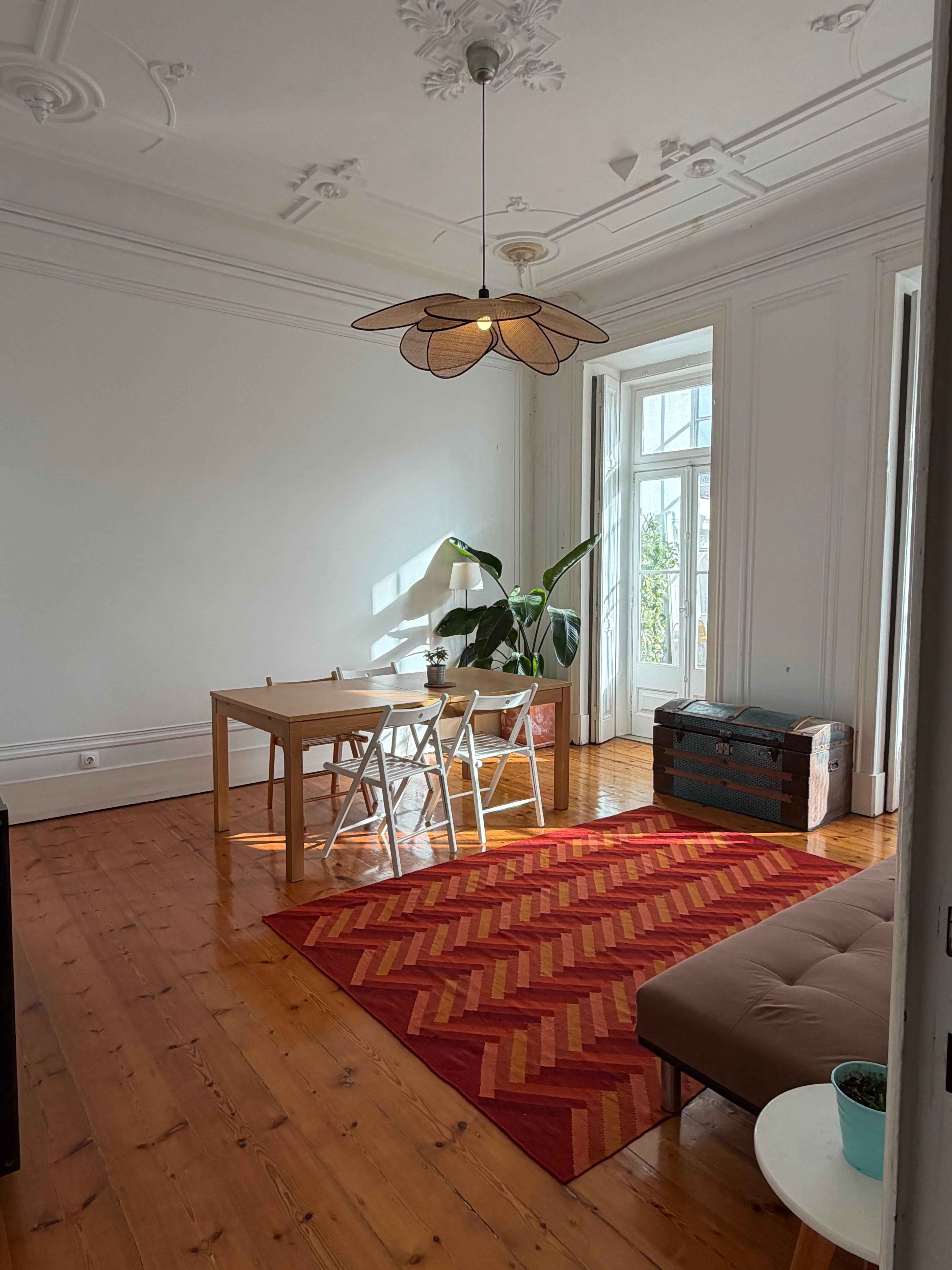 Every hallway has its own common space, kitchen, 2 bathrooms and 1 smaller toilet