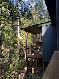View of the front beck from outside the front door
