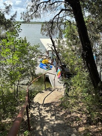 Lower steps to the dock