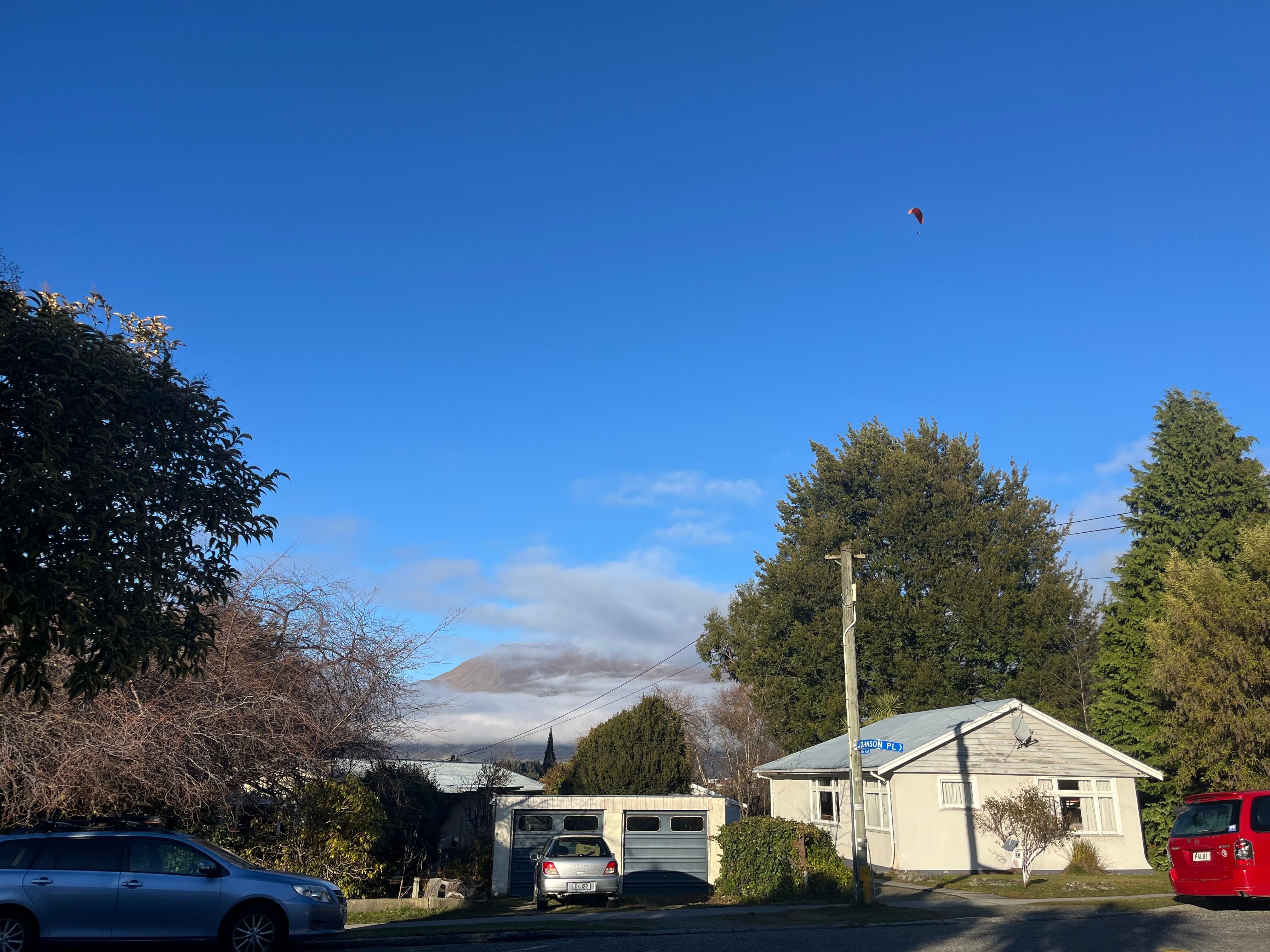 A paraglider - we could watch them from the lounge!
