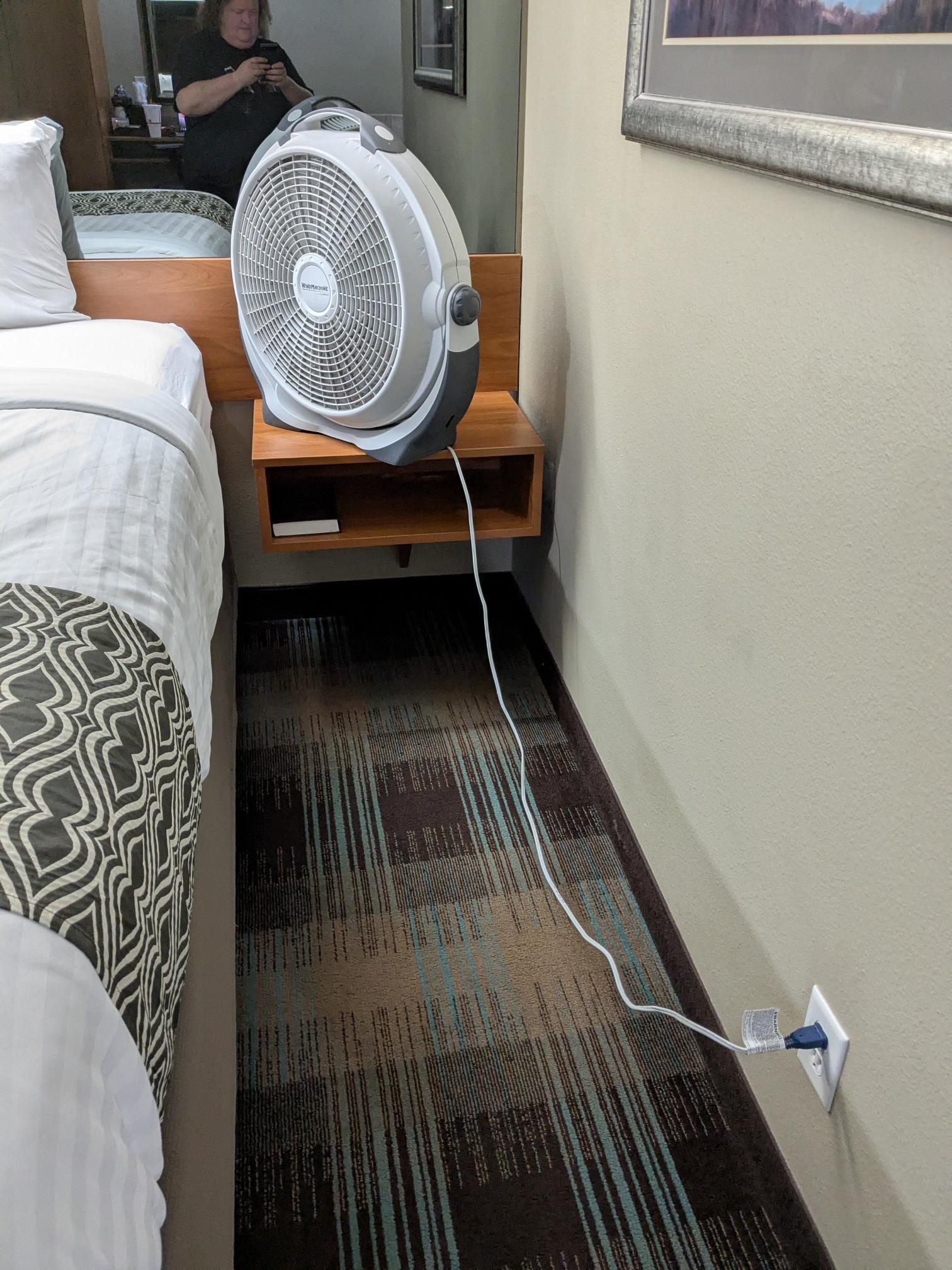 Closest plug in to head of the bed, only 2.