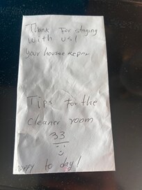 Tip for the Cleaners ?
Seriously!