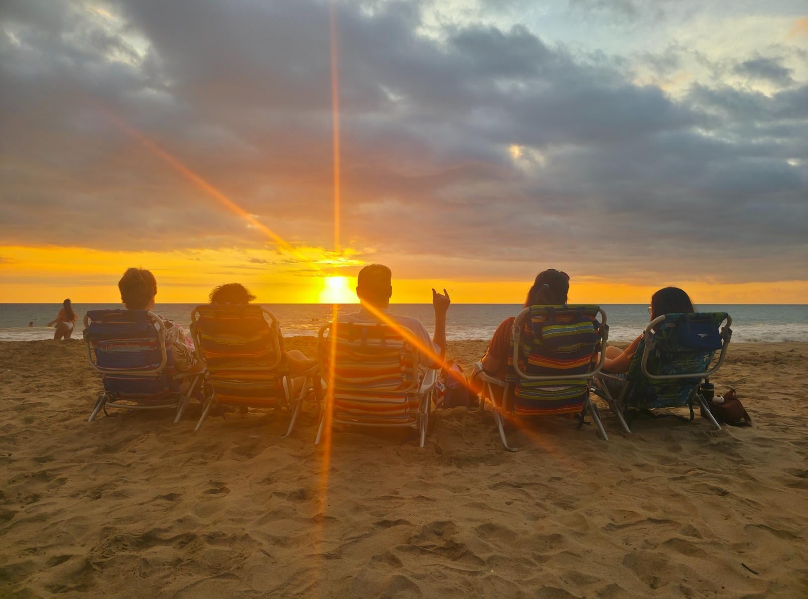 sunset at Hapuna beach state park-15 minutes away. Wide sandy beach, but not sheltered, so larger waves for boogie boarding