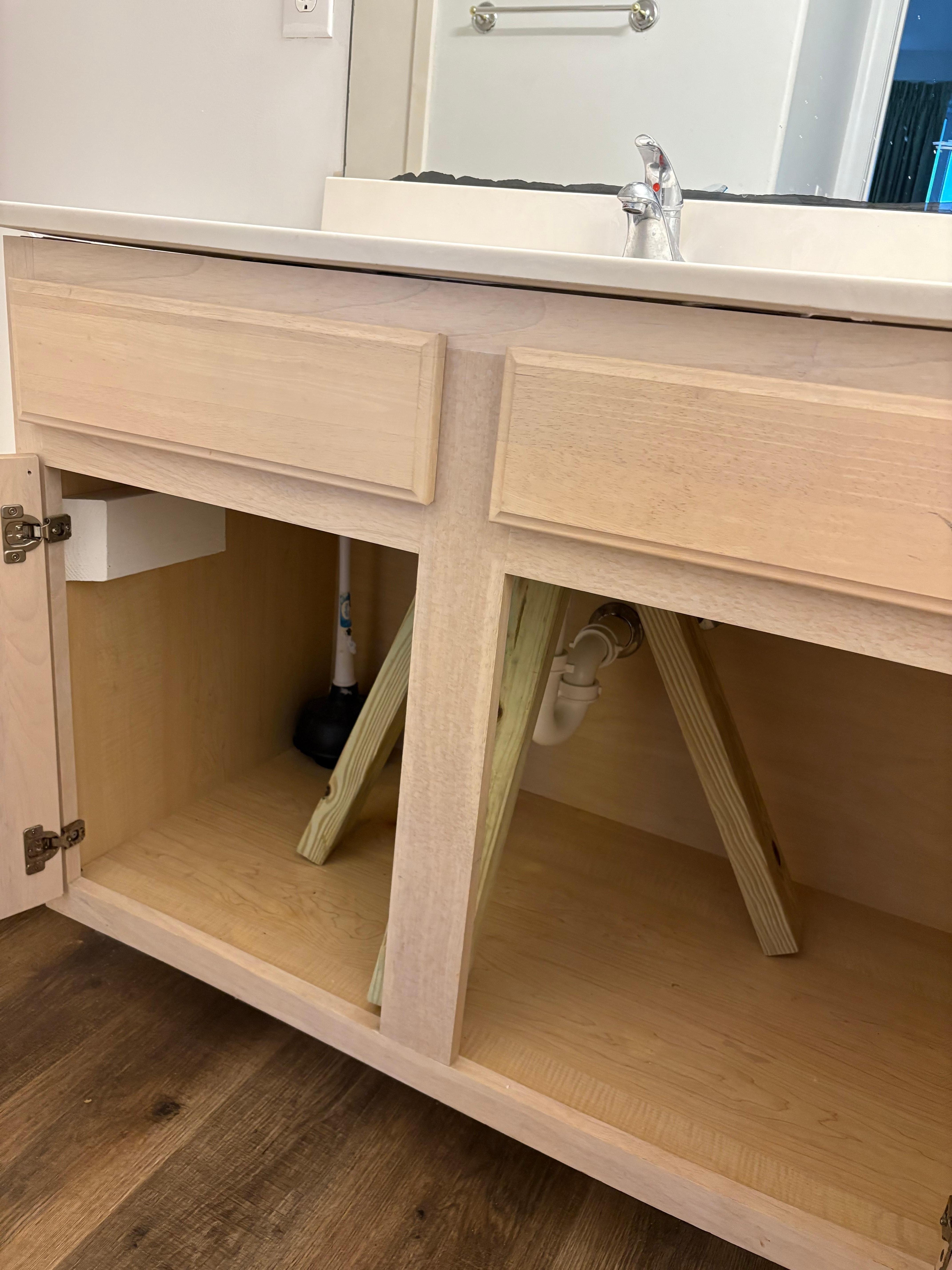 Wood holding up sink?