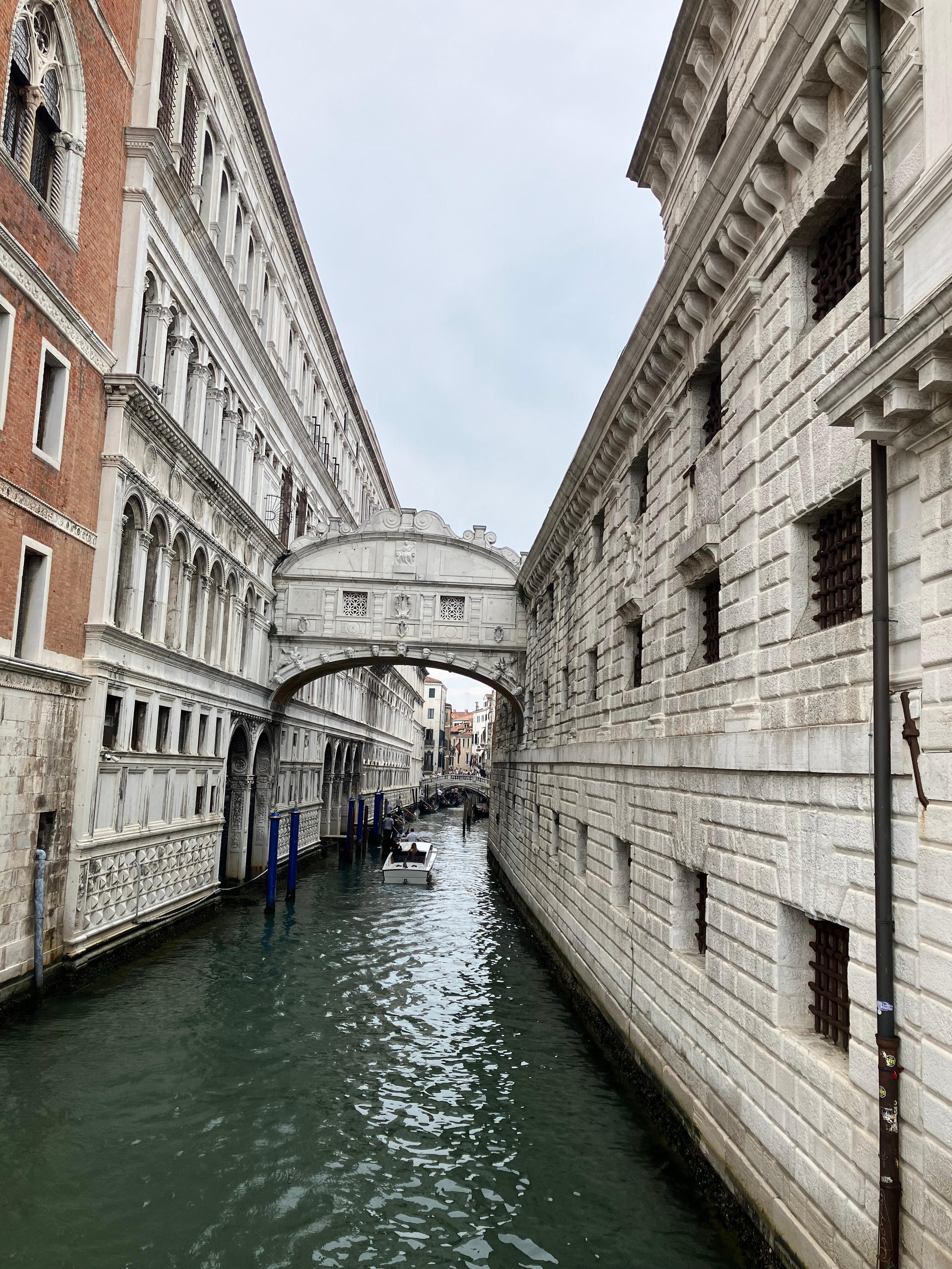 The palace is worth a visit. You walk over the Bridge of Sighs.