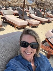 Sunbeds at Agios Prokopios Beach