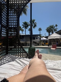 Relaxing at the pool - it was quite serene