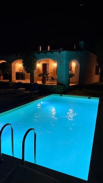 Blick durch den Garten zum Haus