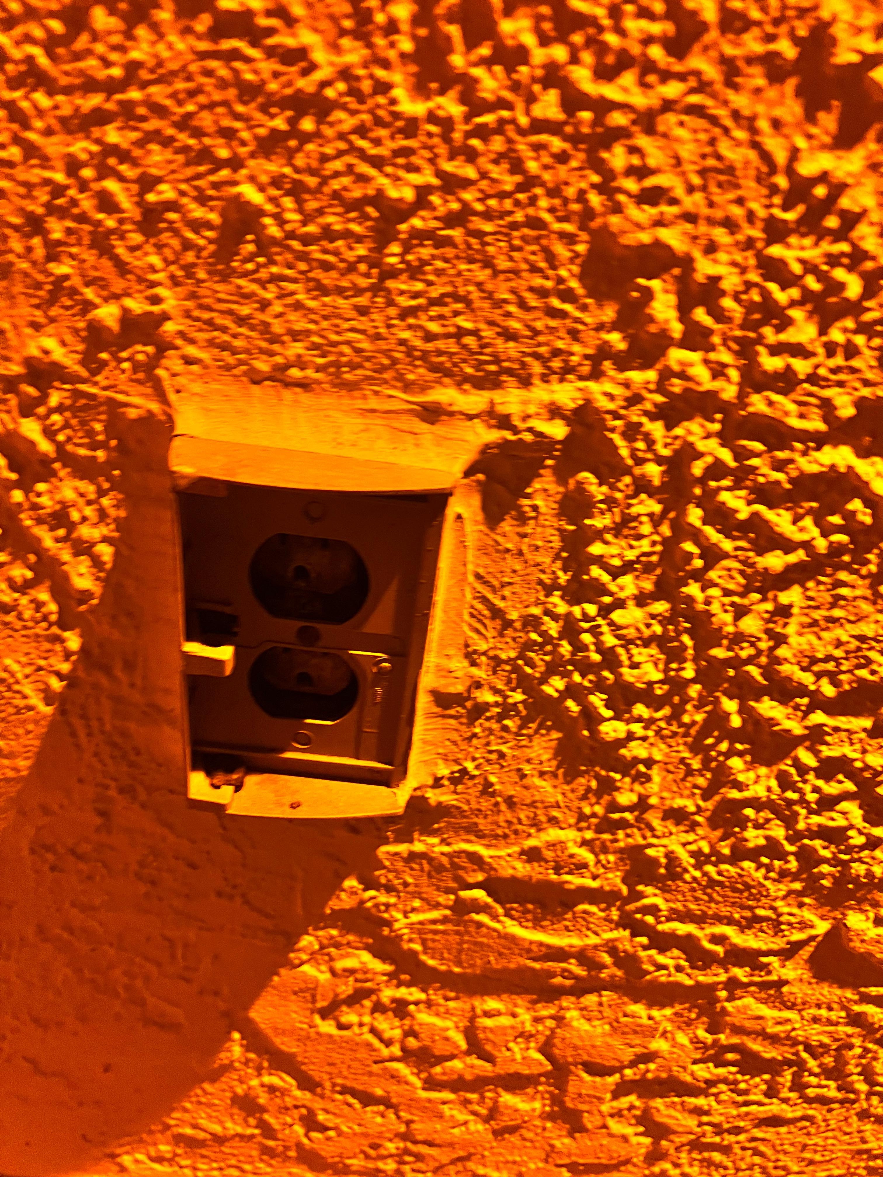 Rusted outlet on deck