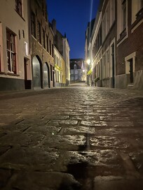 The street just outside the door.