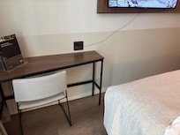 Small touches like the curved table to make best use of space