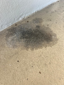 Spills in floor no one cared to clean