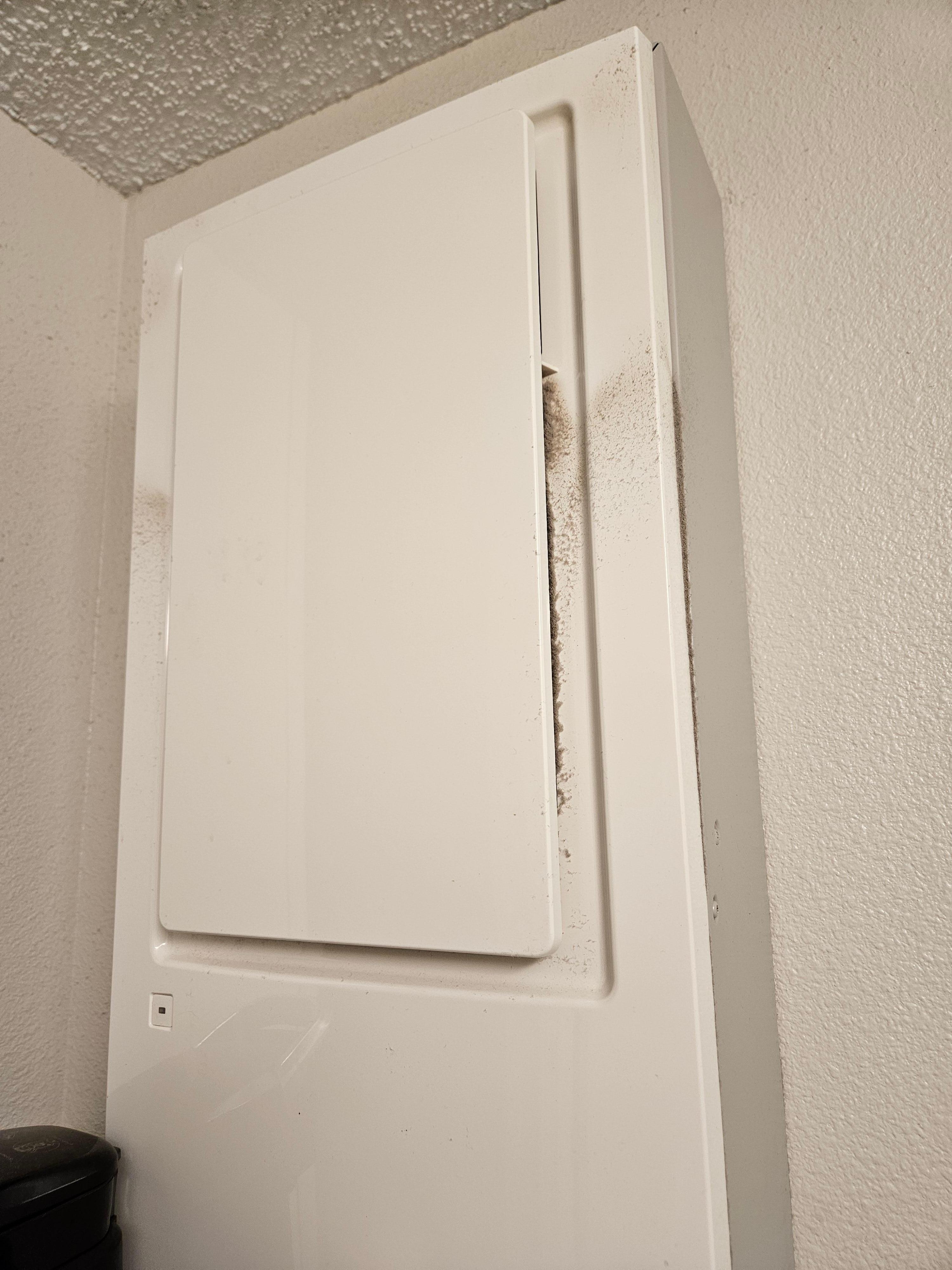 The vent full of dust. 