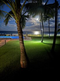 Moonlight as seen from the balcony. It is not a touristy area and that’s why we liked it.