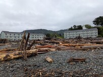 From beach looking at the hotel