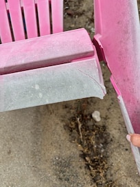 Chair broke as she was trying to get in it.