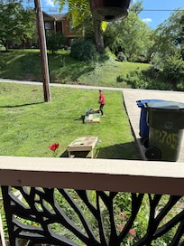 Boys loved the corn hole!