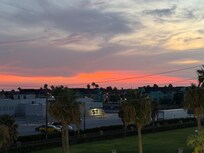 From the balcony of the hotel. The view is good.