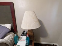 Stains on the lampshade.