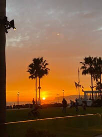 First night sunset having dinner at The Veranda on the beach.