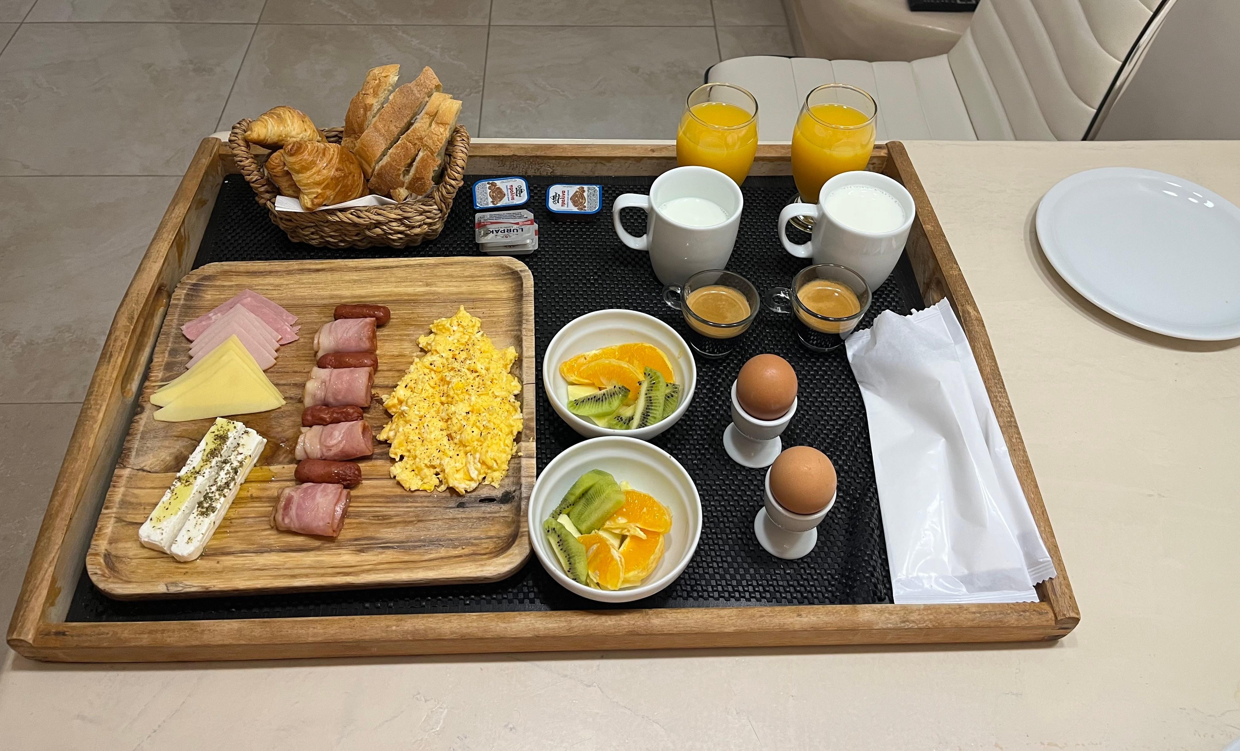 Breakfast at the hotel 