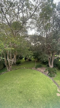 View from balcony over backyard