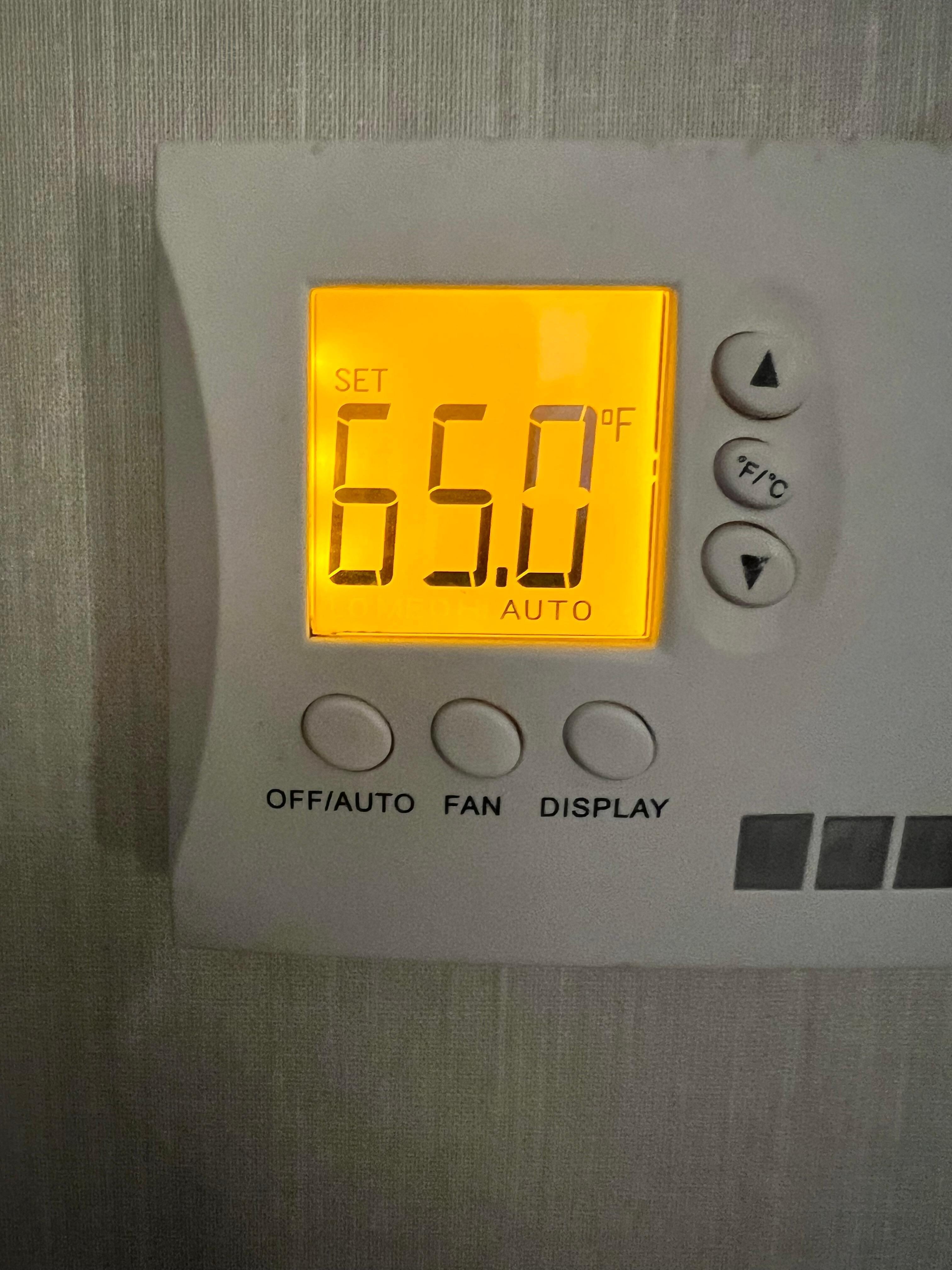 Set to 65°F