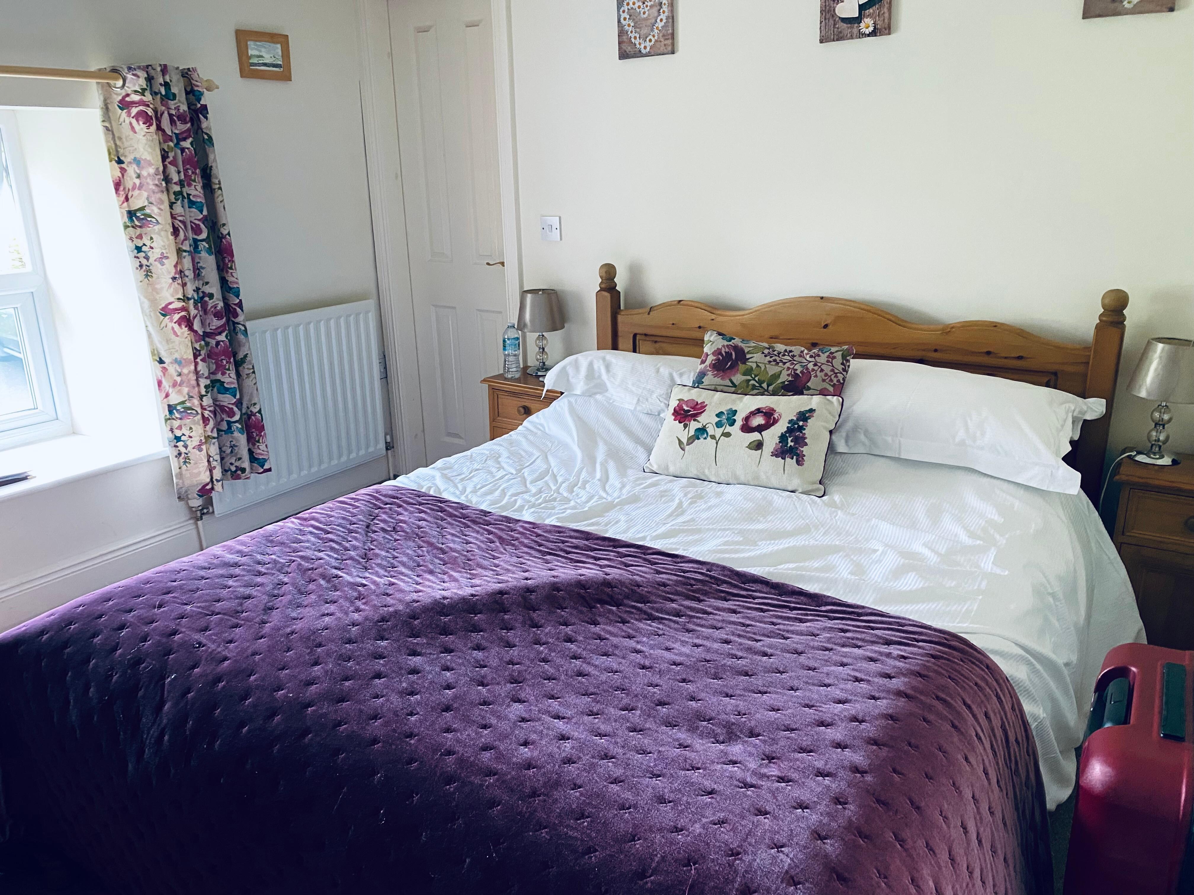 A really comfy bed with clean, fresh bed linen.