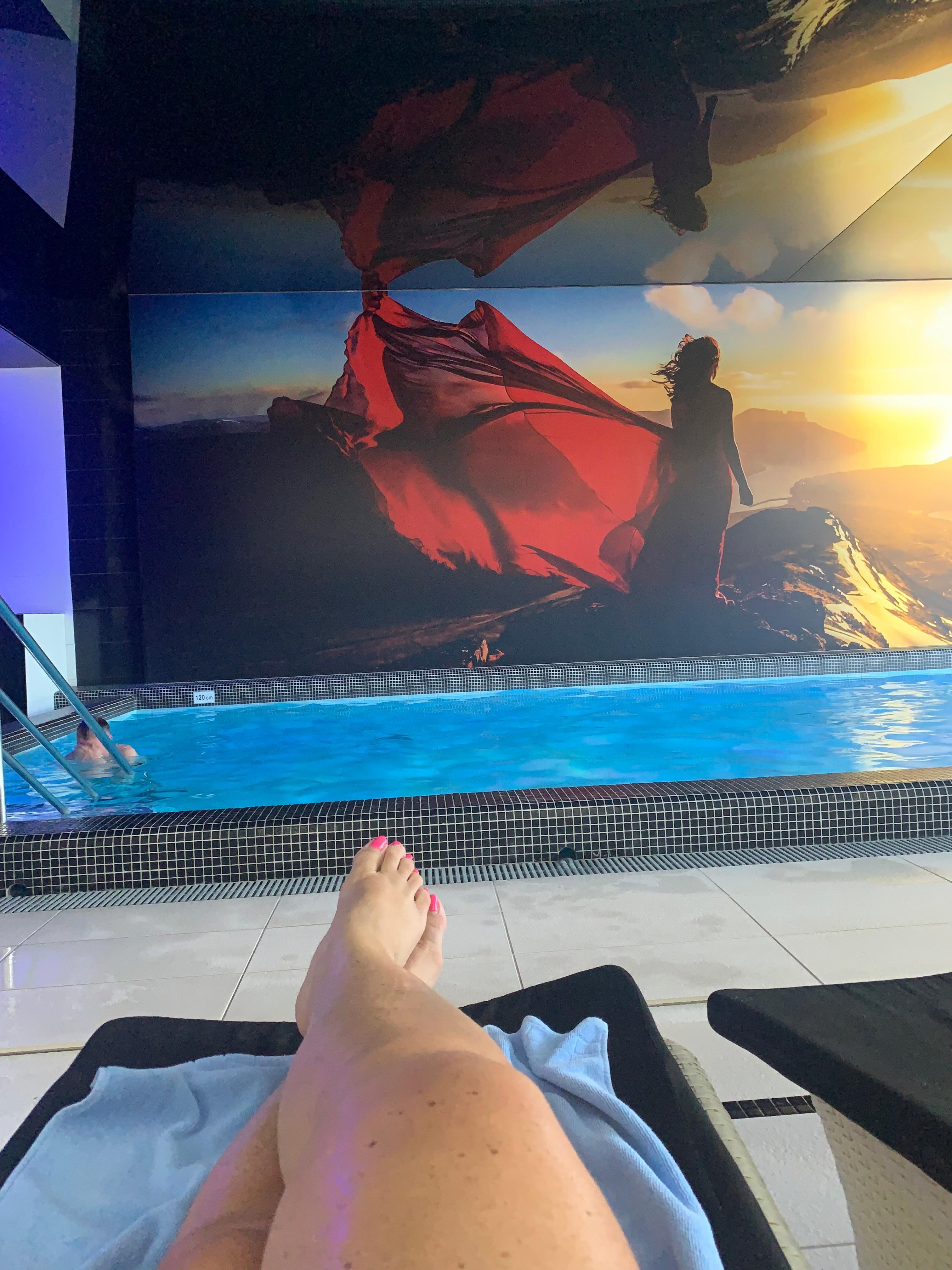 relax at the poolside