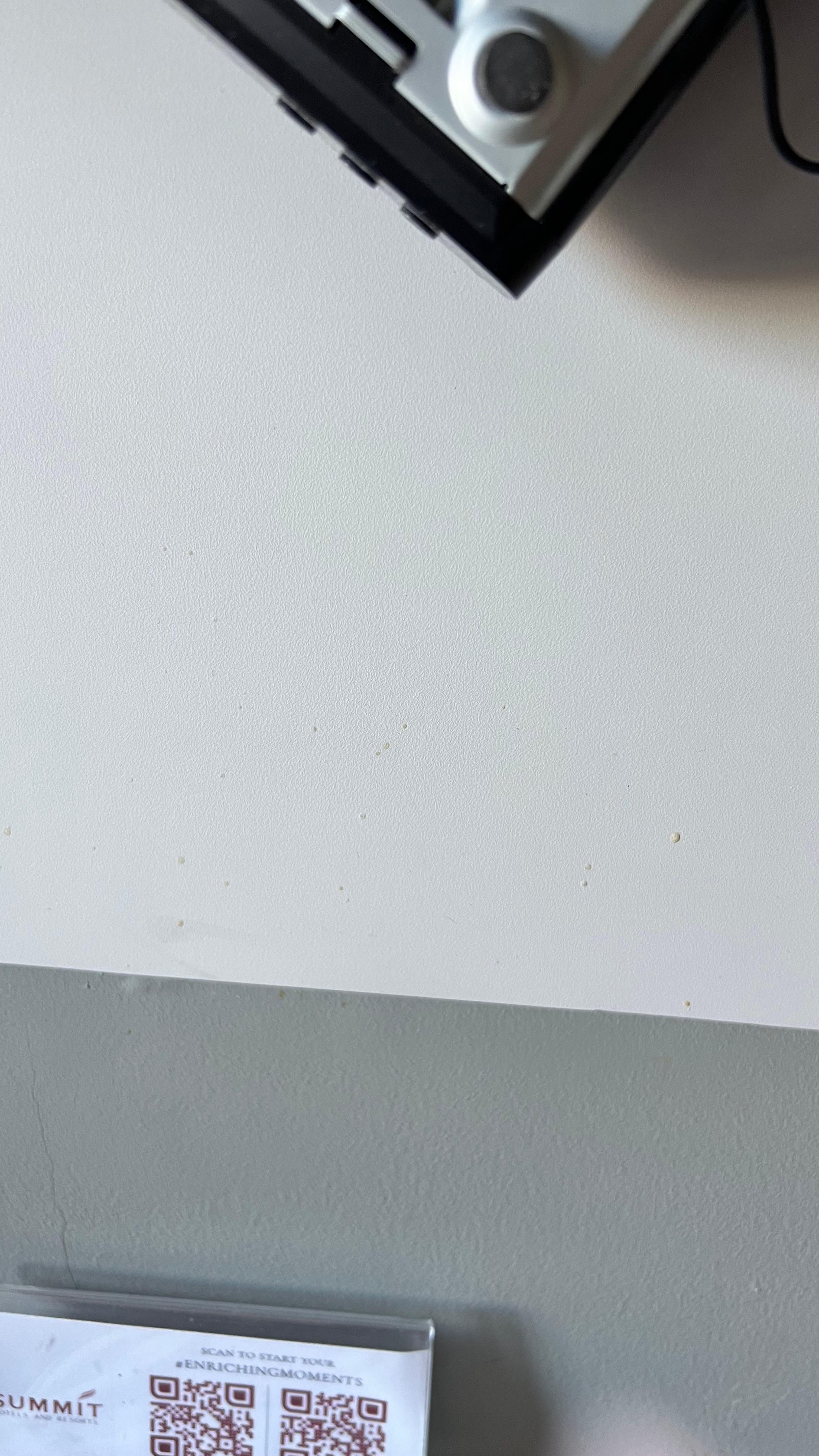 Food stains on wall